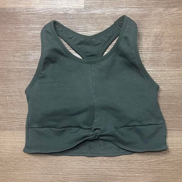 unbranded Tops - Green ribbed knit crop top